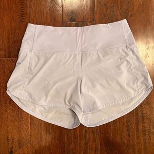 Lululemon Speed Up High Rise Lined Short 4”. Size 8. Pastel Lavender.